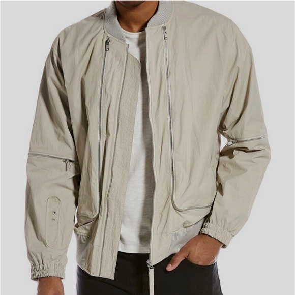 Helmut Lang Men's Beige Bomber Jacket Size S New With Tags